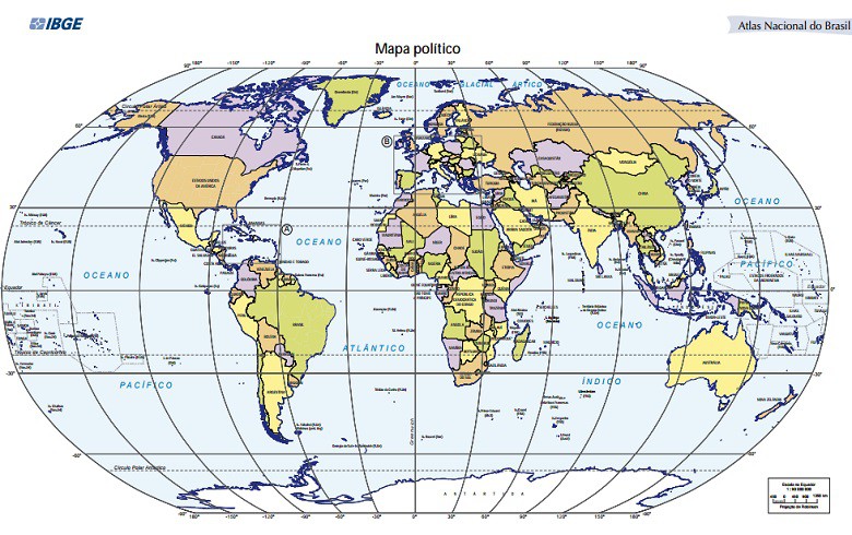 IBGE disponibiliza mapas-múndi inéditos com projeção aprovada pela Assembleia Geral da ONU