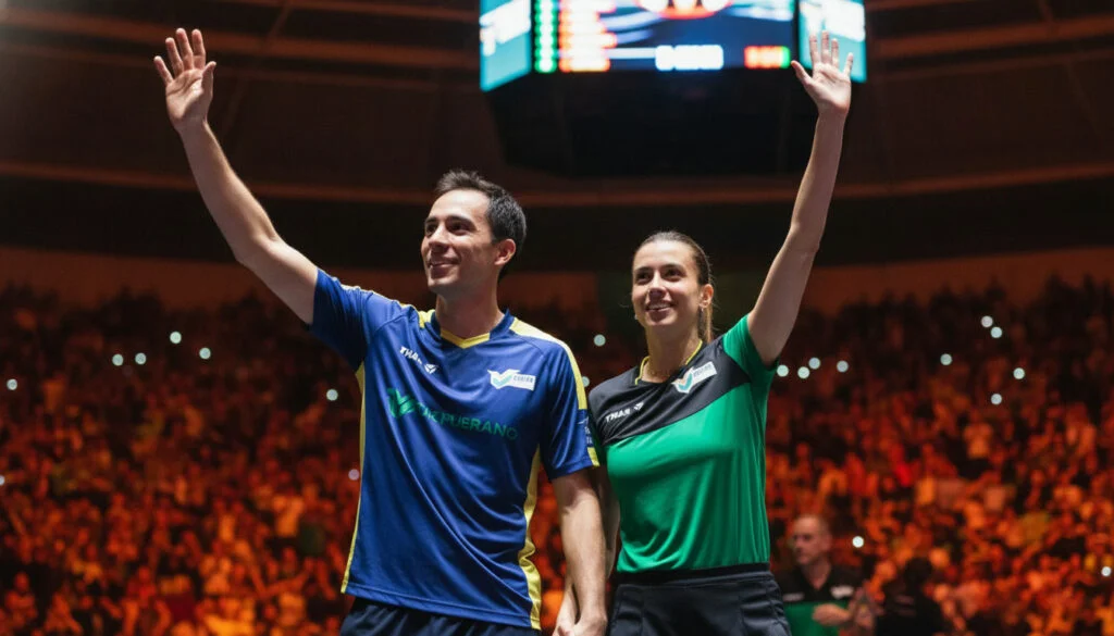 Dupla "Calderashi" avança à final de duplas mistas do WTT Star Contender em SP